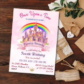 可愛い魔法の城虹の王女4歳の誕生日 招待状