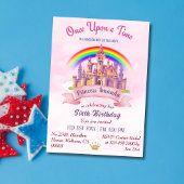 可愛い魔法の城虹の王女6歳の誕生日 招待状