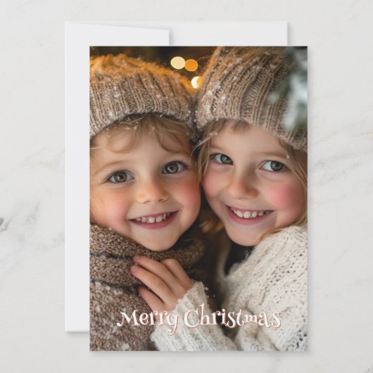 可愛い魔法の小妖精や小人詩1写真クリスマスお洒落 シーズンカード (裏面)