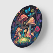 可愛い魔法 ラウンド壁時計 (傾斜)