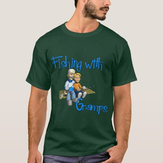 可愛い魚釣りとグランプ Tシャツ (正面)