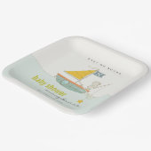 可愛い魚釣りテディベアースターセーリングボートベビーシャワー ペーパープレート (傾斜あり)