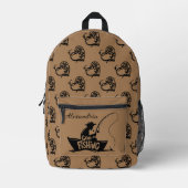 可愛い魚釣り パーソナライズされた プリントバックパック (正面)