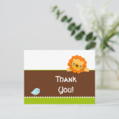 可愛い鳥と獅子君感謝していの葉書 ポストカード (スタンド正面)