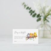 可愛い鳥のブランチ赤ちゃんシャワーおむつラッフル エンクロージャーカード (スタンド正面)