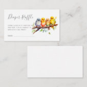 可愛い鳥のブランチ赤ちゃんシャワーおむつラッフル エンクロージャーカード (正面/裏面)