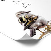 可愛い鳥の歌の音楽ノート詩篇バイブル詩 ポスター (角)