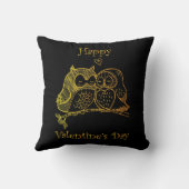 可愛い鳥カップル愛ふくろうロマンスラインアートNo 3/3 クッション (裏面)