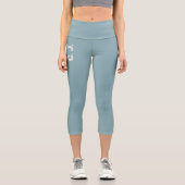 可愛い鳩モノグラムの青 カプリレギンス (正面)