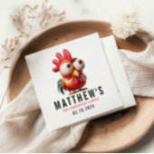 可愛い鶏のキャラチャーズ3rd誕生日パーティー スタンダードカクテルナプキン