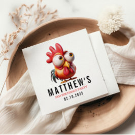 可愛い鶏のキャラチャーズ3rd誕生日パーティー スタンダードカクテルナプキン
