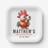 可愛い鶏のキャラチャーズ3rd誕生日パーティー ペーパープレート (正面)