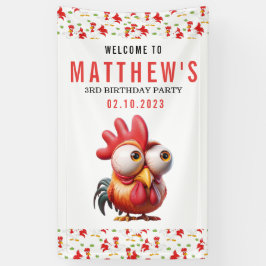 可愛い鶏のキャラチャーズ3rd誕生日パーティー 横断幕