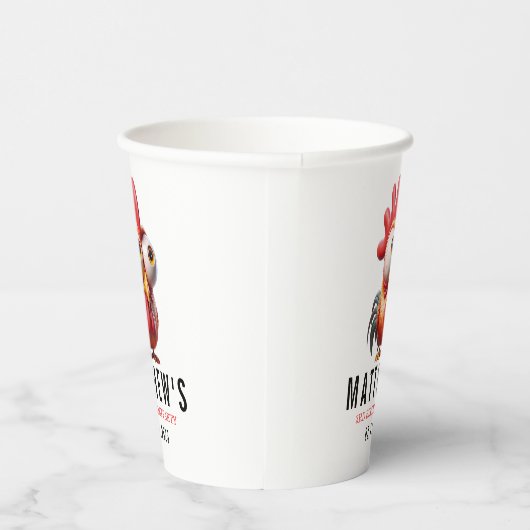 可愛い鶏のキャラチャーズ3rd誕生日パーティー 紙コップ (右)