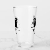 可愛い鶏の恋人が名前をガラスに加える タンブラーグラス (左)