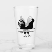 可愛い鶏の恋人が名前をガラスに加える タンブラーグラス (正面)