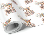 可愛い鹿のギフトボックス驚きハッピーバースデー ラッピングペーパー (ロールコーナー)