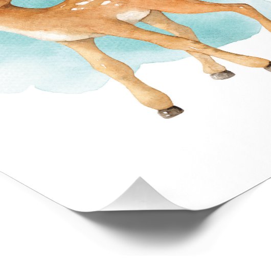 可愛い鹿の森の赤ちゃんシャワー動物誕生日 フォトプリント           