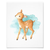 可愛い鹿の森の赤ちゃんシャワー動物誕生日 フォトプリント           