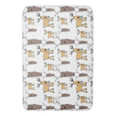 可愛い鹿バックブルエルクハンドドロード バスマット (正面縦)