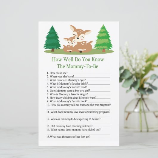 可愛い鹿赤ちゃんシャワーゲームをどれだけ知っているか (スタンド正面)