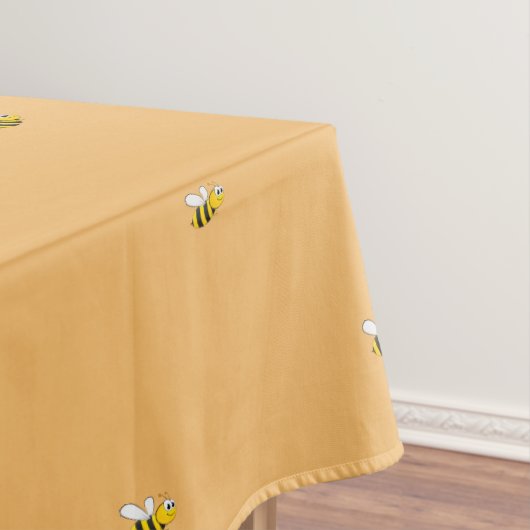 可愛い黄色いオレンジおもしろい色のバンブルミツバチ テーブルクロス (インサイチュ)