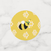 可愛い黄色のでこぼこ蜂とハニカムベイビーシャワー コンフェッティ (スモール正面)