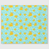 可愛い黄色のゴムアヒルの泡ベビーシャワー ラッピングペーパー (フラット)