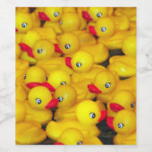 可愛い黄色のゴムダッキー（アヒルちゃん） ワインラベル (シングルラベル)