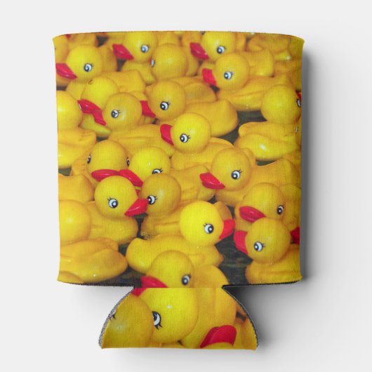 可愛い黄色のゴムダッキー（アヒルちゃん） 缶クーラー (裏面)