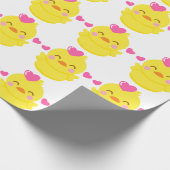 可愛い黄色のゴム鴨の包み紙 ラッピングペーパー (角)