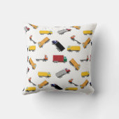 可愛い黄色の黒パーソナライズされたトラック柄 クッション (裏面)
