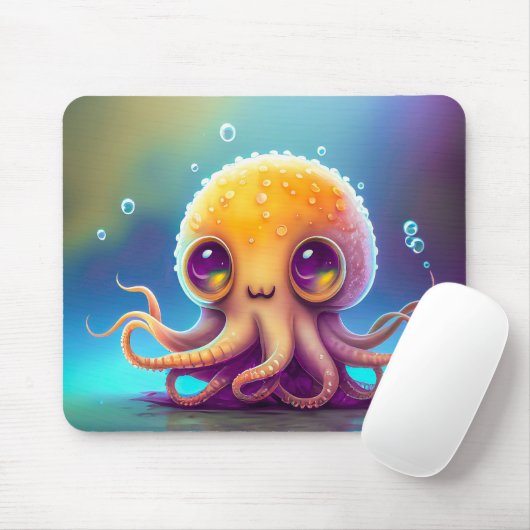 可愛い黄色カラフルタコエイリアン作品 | マウスパッド (マウス)