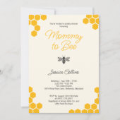可愛い黄色男女兼用いハニカムを愛する母 招待状 (正面)