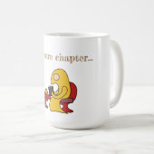 可愛い黄色読い怪物のカフェ コーヒーマグカップ (正面右)