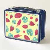 可愛い黄色「私の期間お気に入りのはランチ」フルーツ メタルランチボックス (裏面)