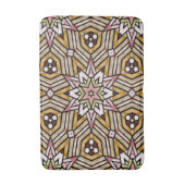 可愛い黄褐色ピンクのモザイクパターン バスマット (正面縦)