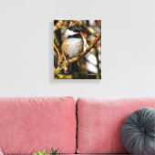 可愛い黒いキャップの《鳥》アメリカゴガラの木 キャンバスプリント (インサイチュ (リビング))