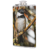 可愛い黒いキャップの《鳥》アメリカゴガラの木 フラスク (左)