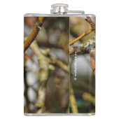 可愛い黒いキャップの《鳥》アメリカゴガラの木 フラスク (裏面)