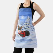 可愛い黒いコルギクリスマストナカイの衣装 エプロン (インサイチュ)