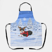 可愛い黒いコルギクリスマストナカイの衣装 エプロン (正面)