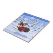 可愛い黒いコルギクリスマストナカイの衣装 タイル (側面)