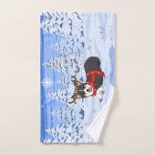 可愛い黒いコルギクリスマストナカイの衣装 ハンドタオル (ハンドタオル)