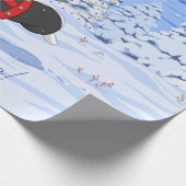 可愛い黒いコルギクリスマストナカイの衣装 ラッピングペーパー (角)