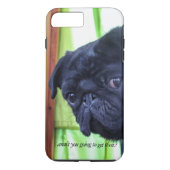 可愛い黒いパグと姿勢写真 Case-Mate iPhoneケース (裏面)
