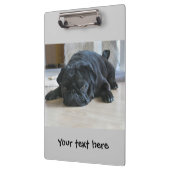 可愛い黒いパグパピーのクリップボード クリップボード (左)