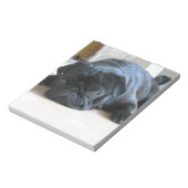 可愛い黒いパグ子犬のアクセサリー名をパーソナライズ ノートパッド (回転)