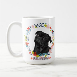 可愛い黒いパグ – Pug Mama コーヒーマグカップ
