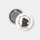 可愛い黒いパグ – Pug Mama マグネット (正面/裏面)